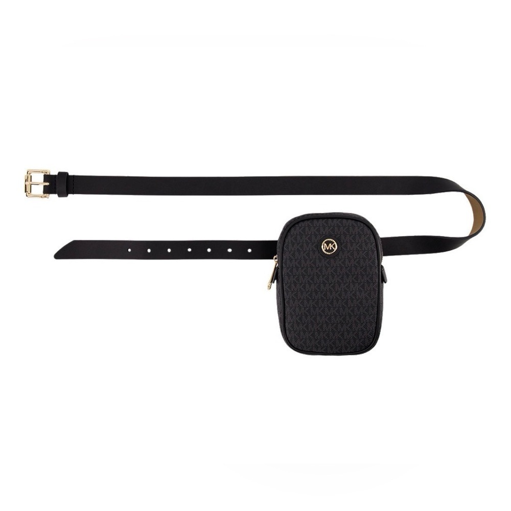 Michael Kors Logo Belt Bag in Black with Gold Hardware - Picture 2 of 5